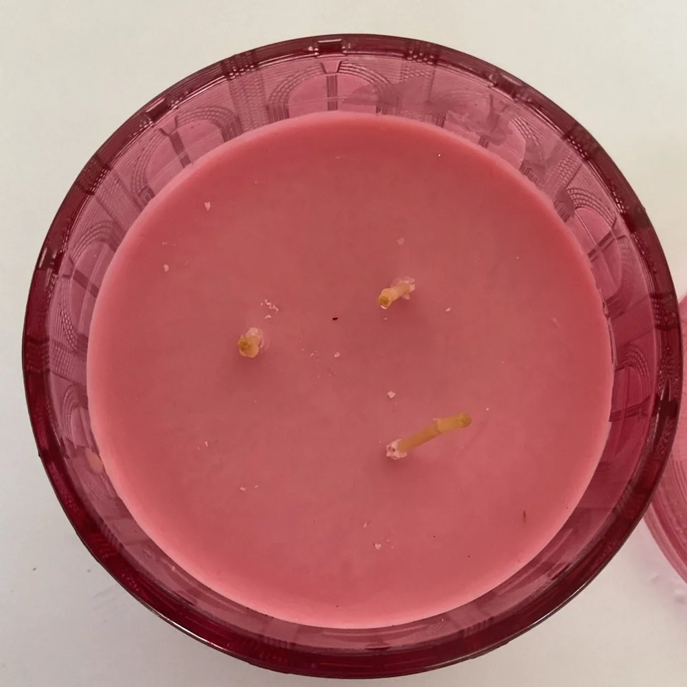 Home Worx by Harry SLATKIN Raspberry Coconut Snowball Three Wick Candle NWT
